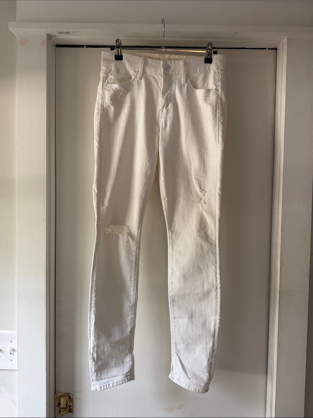 White Mother Women's Distressed Slim Jeans 27